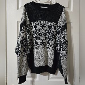 Vintage 80s Grandpa Sweater by Saturdays, Chunky Knit, Acrylic, Unisex, EUC!